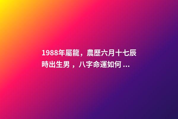 1988年屬龍，農歷六月十七辰時出生男，八字命運如何，是什么命，要注意什么？ 1988年農歷六月十一生男命,求一生的運程-第1張-觀點-玄機派